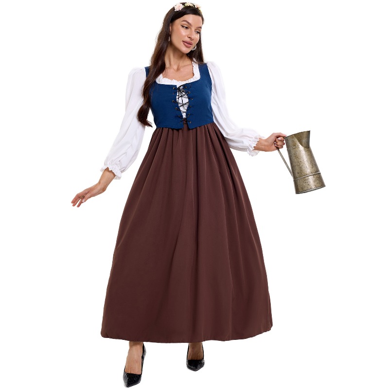 Skirts - Traje de campesina vintage para mujer,