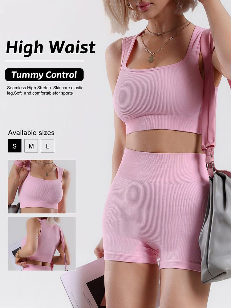 Conjunto de Shorts de Yoga Sin - Seamless Ribbed Workout Tank Top reseña y precio