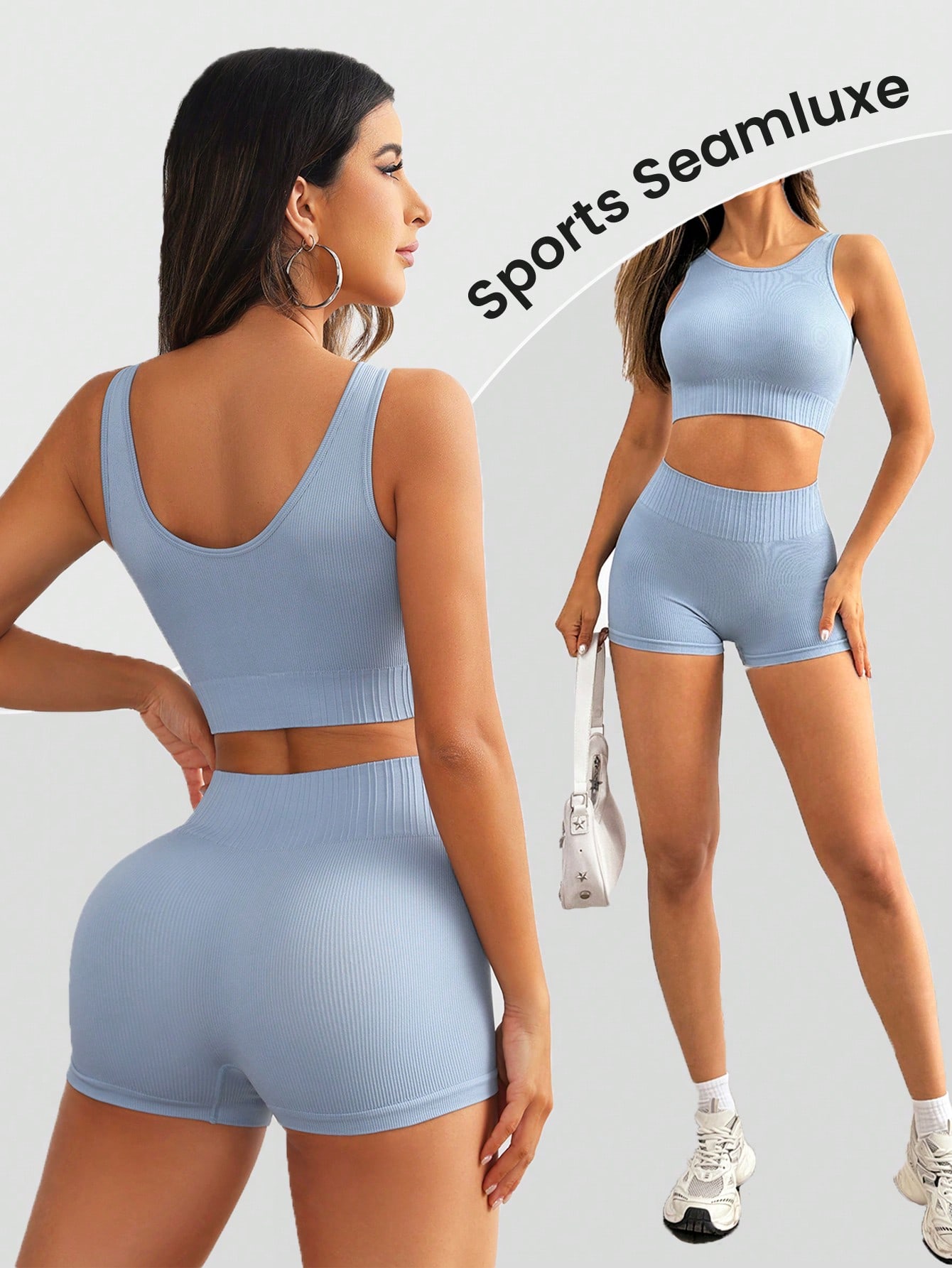 Conjunto de yoga acanalado sin - Seamless Ribbed Workout Tank Top reseña y precio